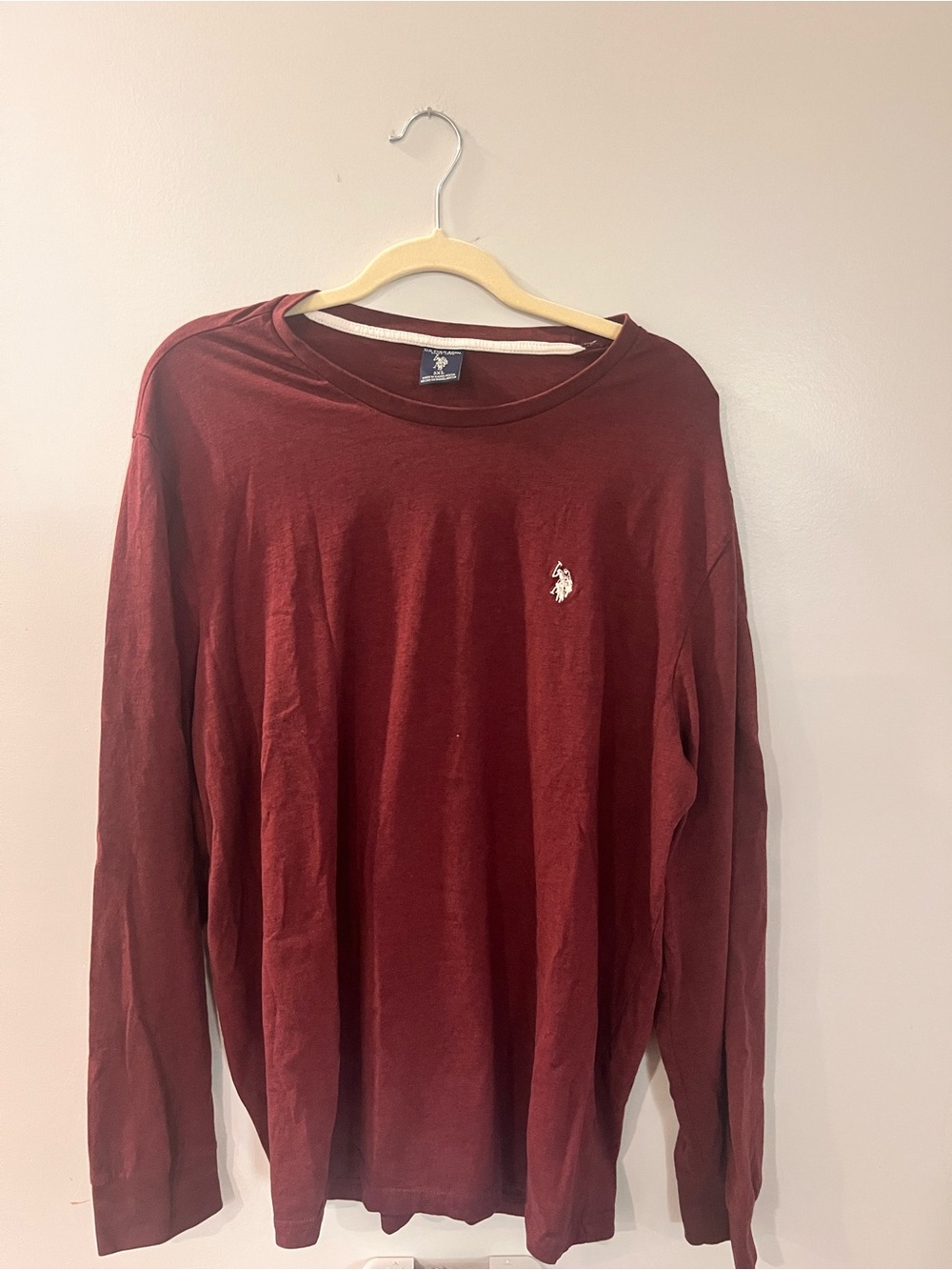 U.S. Polo Assn. Long Sleeve Crewneck Shirt - Burgundy